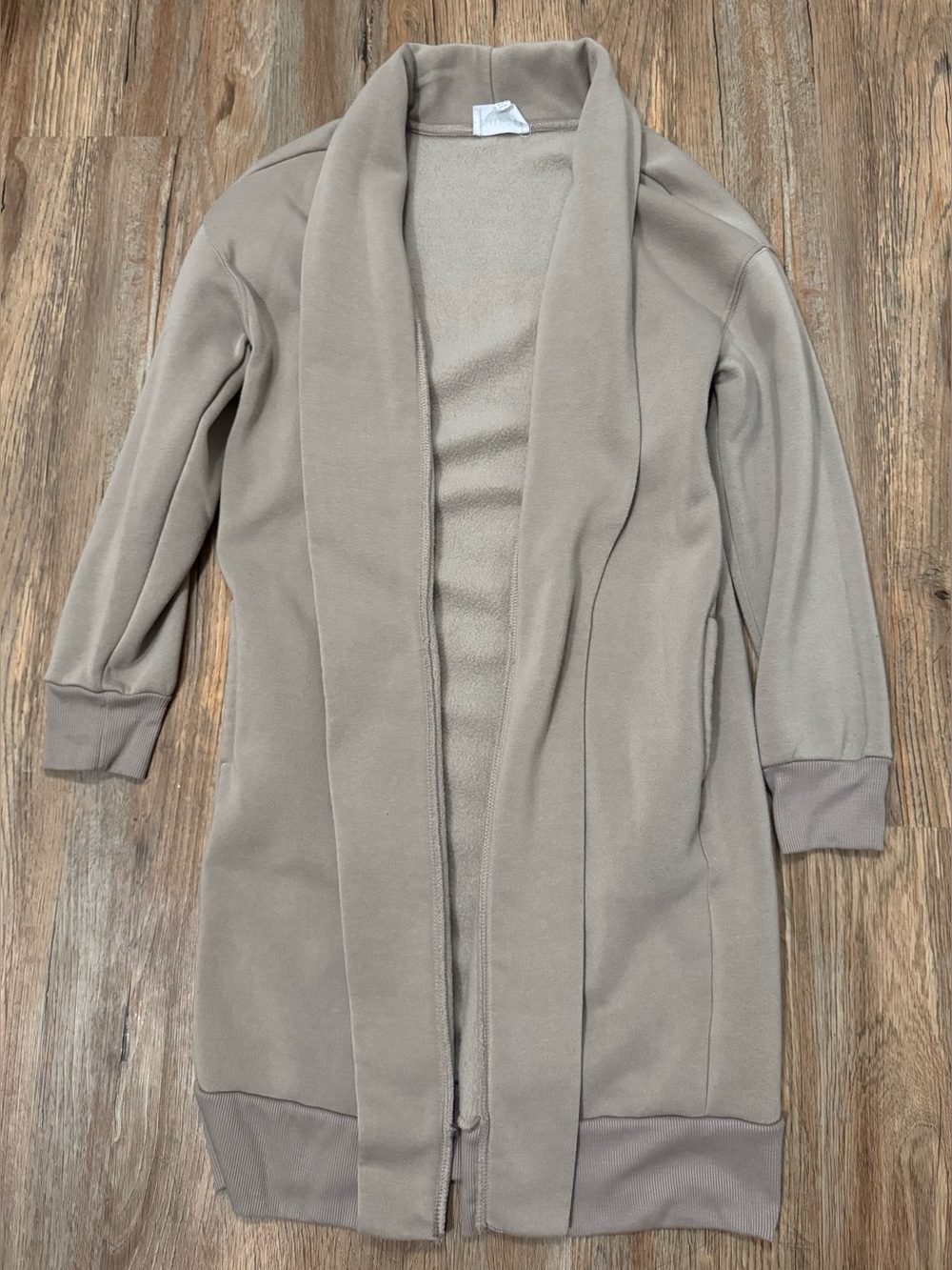 Olive & Oak Taupe Open-Front Trench Coatigan